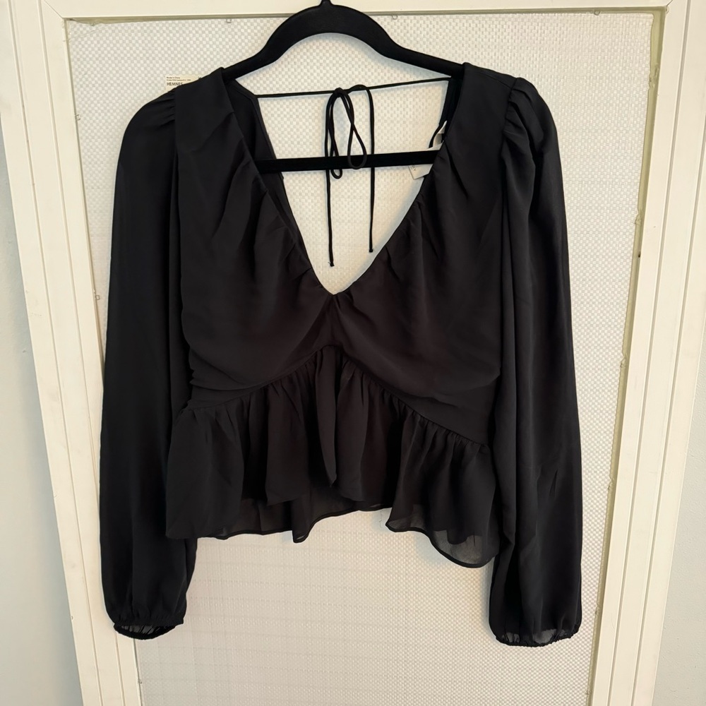 H&M Sheer Black Blouse